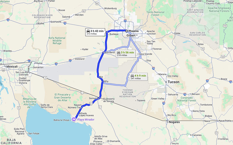 only three hours south of Phoenix